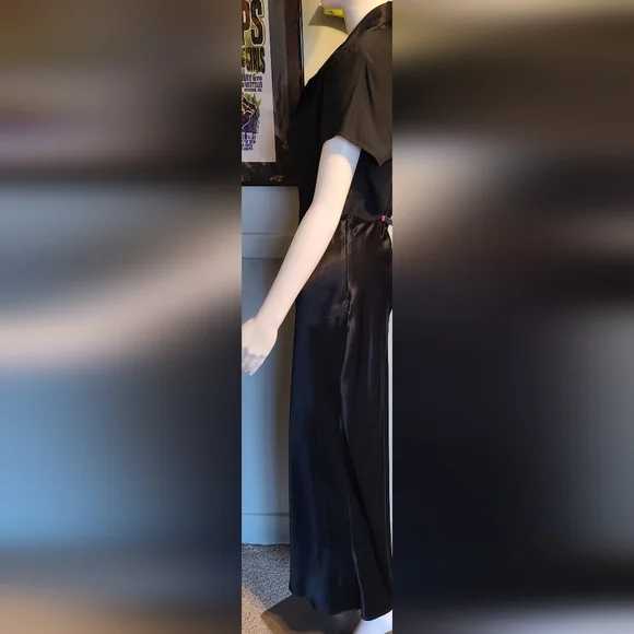 90's Does 40's Harlow Hollywood Glamorous Satin Look Maxi Dress Size 10 - Picture 11 of 16